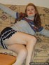Slim and tall hot teen takes off her very short skirt then posing and