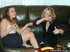 Sexy blond and redhead lesbians drinking and get so horny that they can't