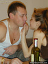Big titted young chick teasing her guy, sucks him and gets his cock in