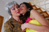 Teen in sexy yellow dress checked by lesbian mama