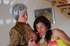 Teen in sexy yellow dress checked by lesbian mama
