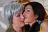 Mature and teen have sweet lesbian adventure on a pink sofa