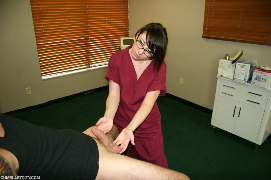 Cumslut nurse surprised by massive cumshot after wanking throbbing dick - XXXonXXX - Pic 5