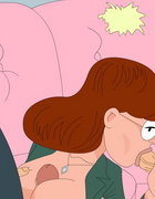 Skillful cartoon chick Daria pleasing Beavis Butt-head cocks at the same