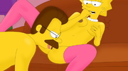 Perfect body toon girl Lisa Simpson spreads her legs in pink stockings just to let Ned Flanders lick her wet twat.