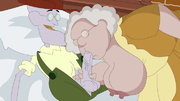 Horny old toon guy Eustace Bagge forced his plump wife Muriel to suck his cock.