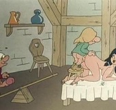 Sexy toon babe has her pussy banged by horny dwarfs and different huge
