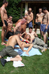 Randy blond gets gang bang fucked and cum jizzed