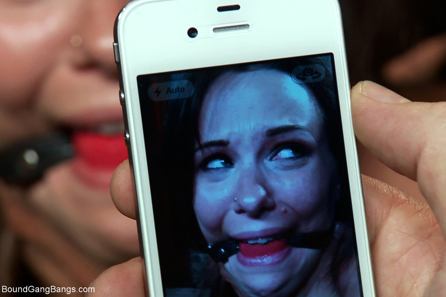 Gag-balled chick roped to the armchair bang - XXX Dessert - Picture 3