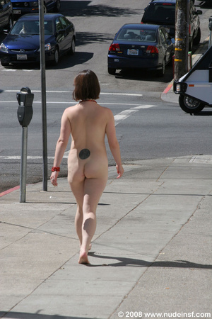 Happy and having fun waking nude in public and looking seductive like hell - Picture 4