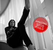 Attractive women's long, slim, elegant feet