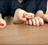 Hot sexy chicks rubbing each other's feet and toes