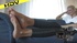 Sexy hot blonde rubbing wide meaty soles and wriggling suckable toes