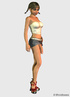Sexy 3D shemale in white top and miniskirt has big cock