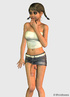 Sexy 3D shemale in white top and miniskirt has big cock