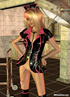 Blond 3D shemale in leather dress with huge cock