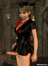 3D red cross shemale with big boobs and hard cock in sexy black dress