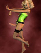 Teen blond 3D shemale in flurescent nightie has large cock