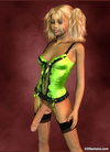 Teen blond 3D shemale in flurescent nightie has large cock