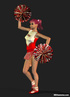 Sexy 3D cheerleader shemale dancing in dress