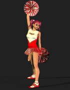 Sexy 3D cheerleader shemale dancing in dress
