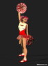 Sexy 3D cheerleader shemale dancing in dress