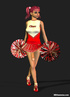 Sexy 3D cheerleader shemale dancing in dress