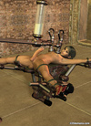 Monster cocked brunette shemale playing in a sexmachine