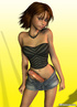 Brunette 3D shemale ready for the party