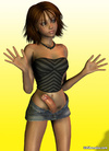 Brunette 3D shemale ready for the party