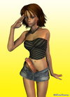 Brunette 3D shemale ready for the party