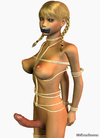 Handcuffed big boobed and monster cocked blondie 3D shemale