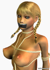 Handcuffed big boobed and monster cocked blondie 3D shemale