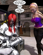 Beautiful ponytailed girl wants to be pleased by a rough machine