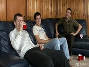 Straight guy learns to suck and fuck the dicks of his old highschool friends at a reunion