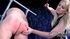 Hot naughty brunette spanks a guy’s butt with whips until it turns pink