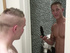 Lusty burly guy scoops up jizz and puts it in his mouth