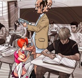 Gorgeous student works hard on her professor to get her grades