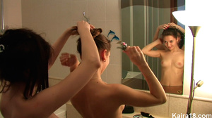 Two beautiful young naked lesbian blonde girl doing sweet sexual fun in bathtub - XXXonXXX - Pic 1