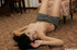 Sexy young babe taking different poses to show hot boobs and pussy