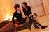 Two hot sweet teen blonde girl making sweet sexual fun on bed