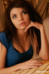 Stunning beauty sweet hot teen babe in blue tops taking lovely shot