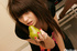 Black lingerie nice young blonde girl fun making with fruits stripping