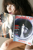 Cute beauty young teen girl taking hot erotic window poses for magazine