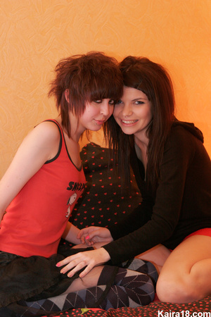 Two hot crazy young lesbian girl's performing soft domination play on bed - XXXonXXX - Pic 2