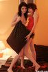 Two hot crazy young lesbian girl's performing soft domination play on