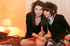 Two hot teen blonde lesbian girl doing emotional kissing and licking themselves