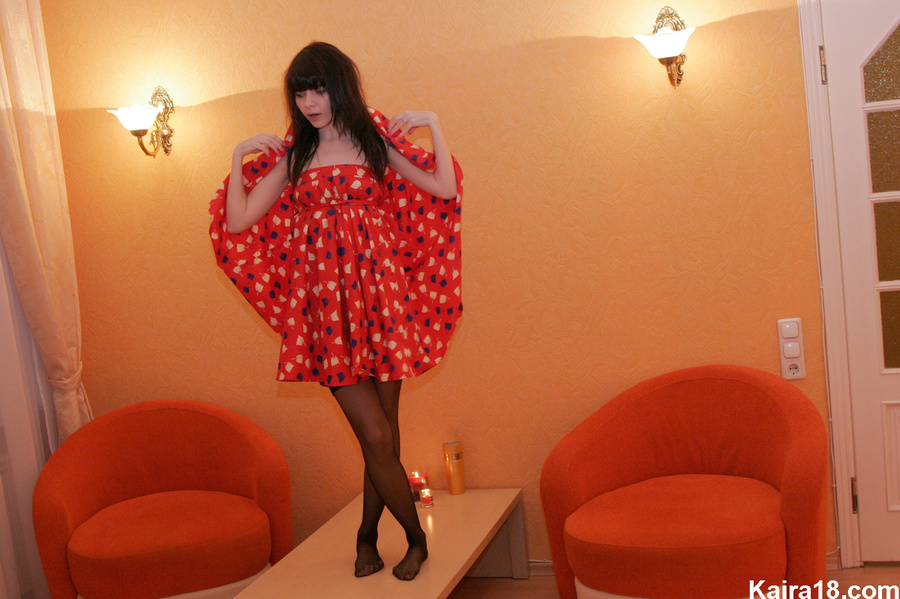 Beautiful young hot stocking babe exposing her juicy tits and stocking legs - XXXonXXX - Pic 1