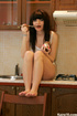 Making erotic fun with Nutella when sizzling teen discovers it in kitchen