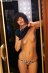 Seductive slutty hot teen girl showersg and exposes juicy wet tits